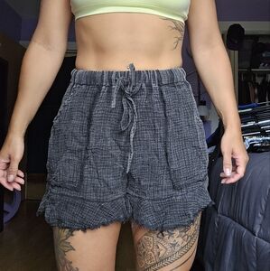 Pink Lily black gauzy shorts size XS